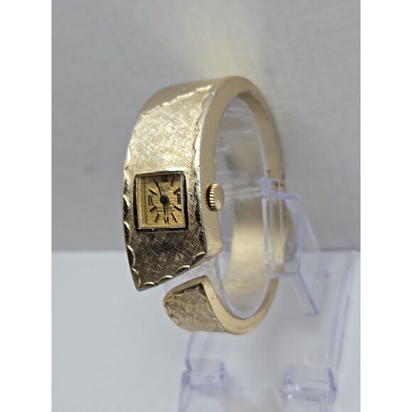 Vulcain Medana Pamela Bangle Watch Swiss 17 Jewels West Germany Gold Tone Ladies - Picture 2 of 14